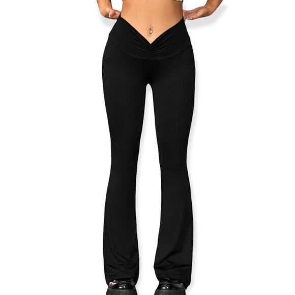 Shein SZ S 90s Low Rise Ruched Flare Leg Pants - Picture 1 of 5